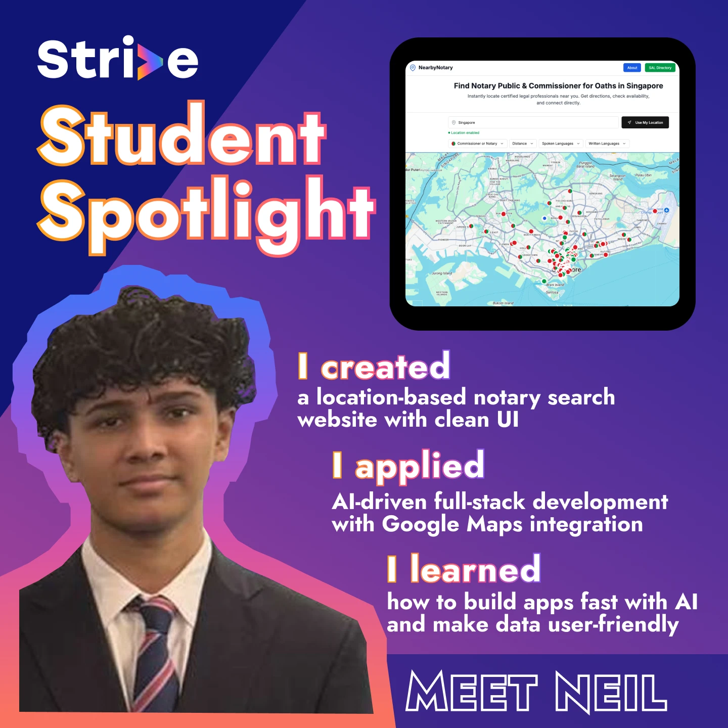 Neil working on his AI project
