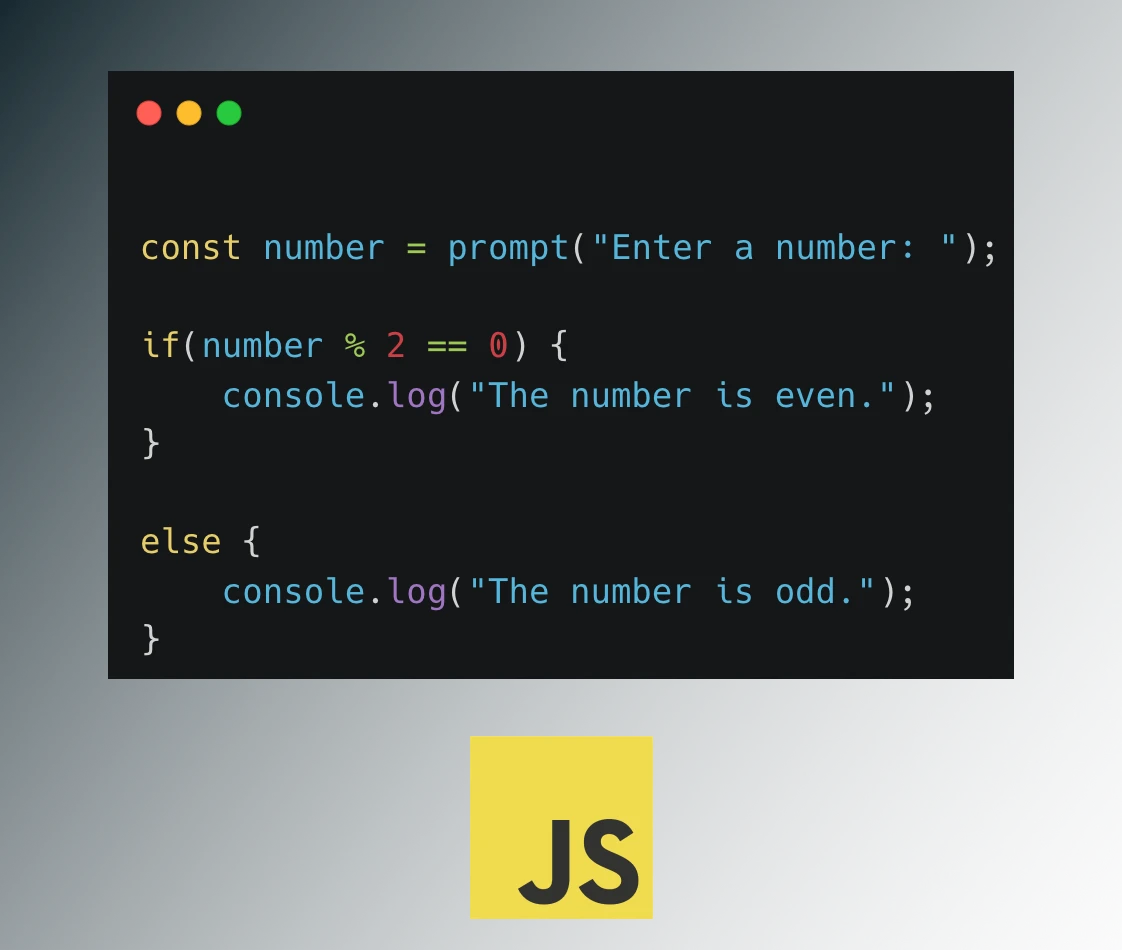 JavaScript code checking if a number is even or odd