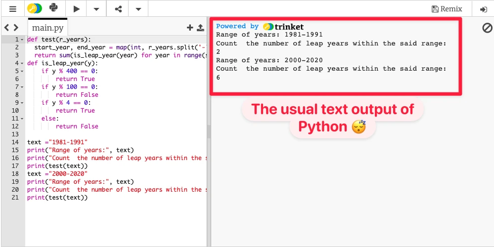 A Python game being coded visually